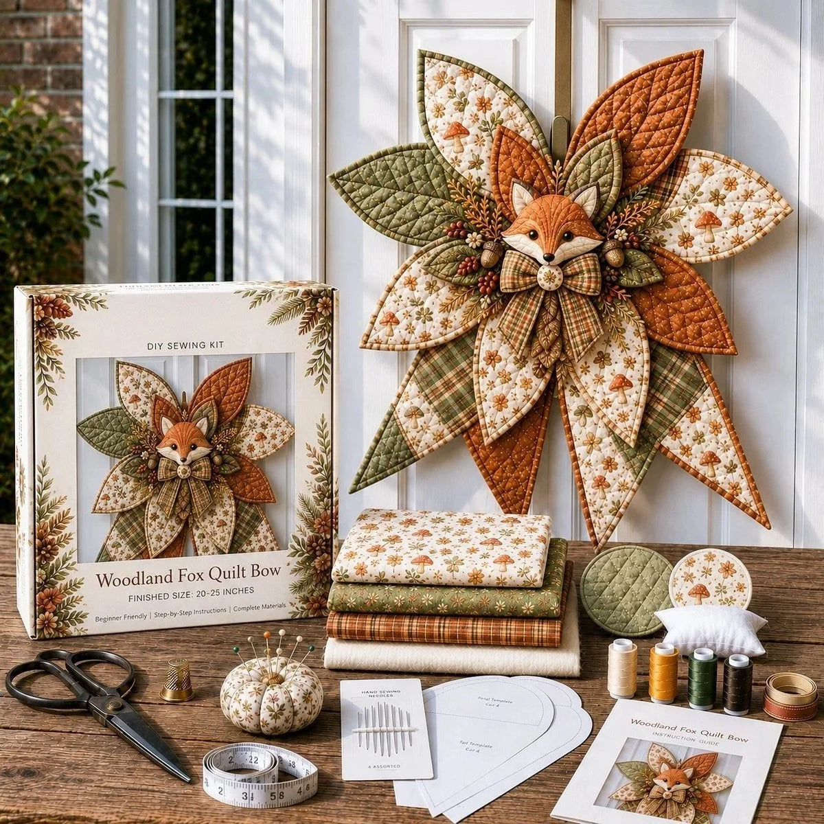 Door Bow Sewing Kit Quilted Complete Beginner-Friendly