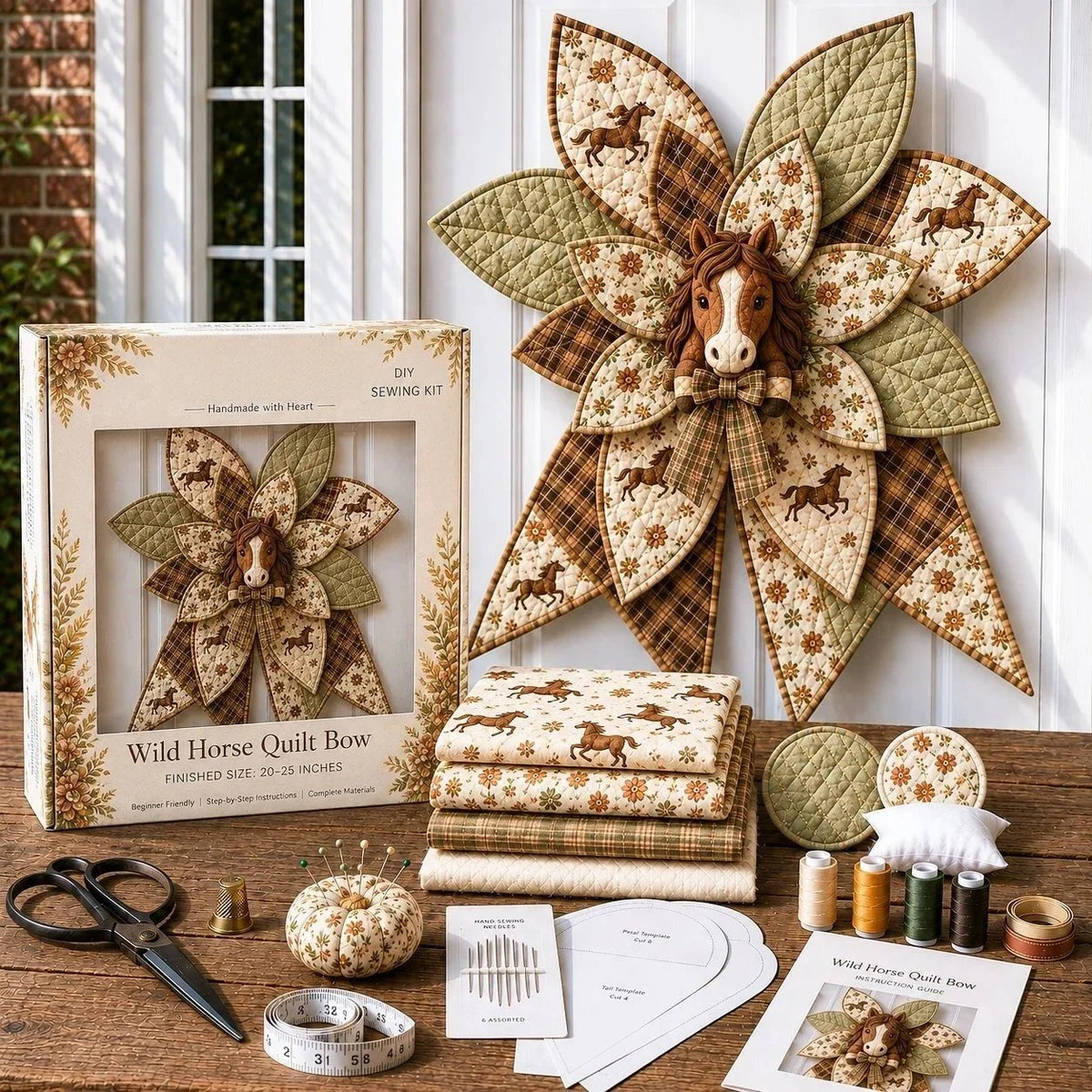 Door Bow Sewing Kit Quilted Complete Beginner-Friendly
