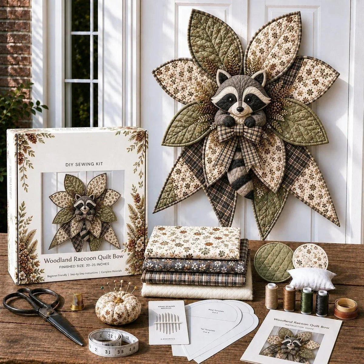Door Bow Sewing Kit Quilted Complete Beginner-Friendly