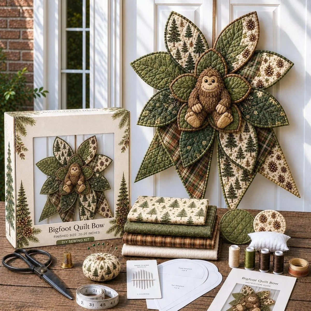 Door Bow Sewing Kit Quilted Complete Beginner-Friendly