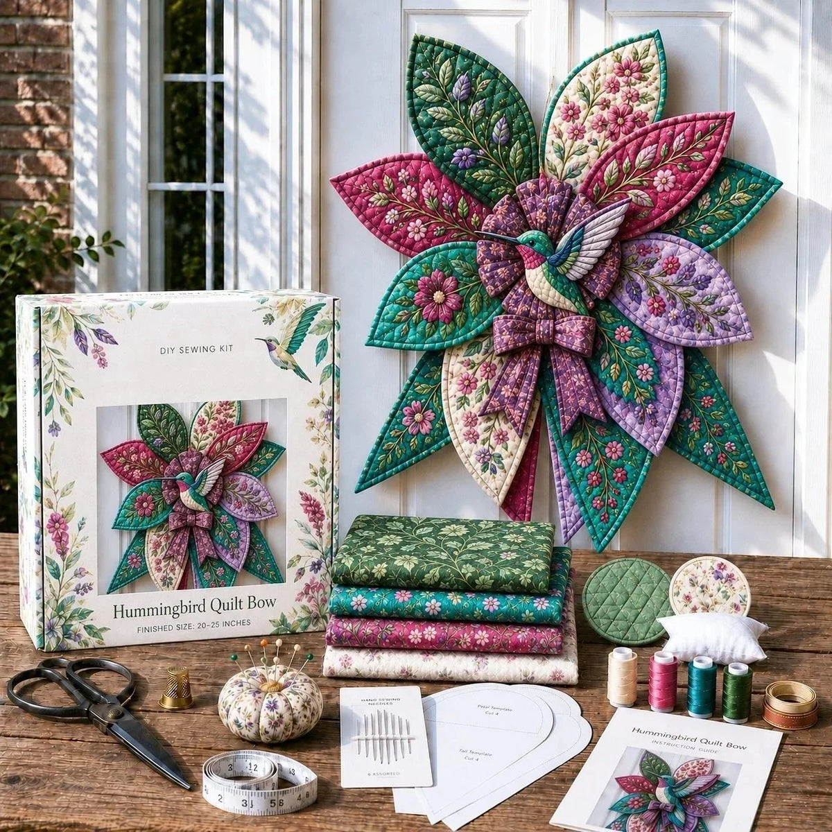 Door Bow Sewing Kit Quilted Complete Beginner-Friendly
