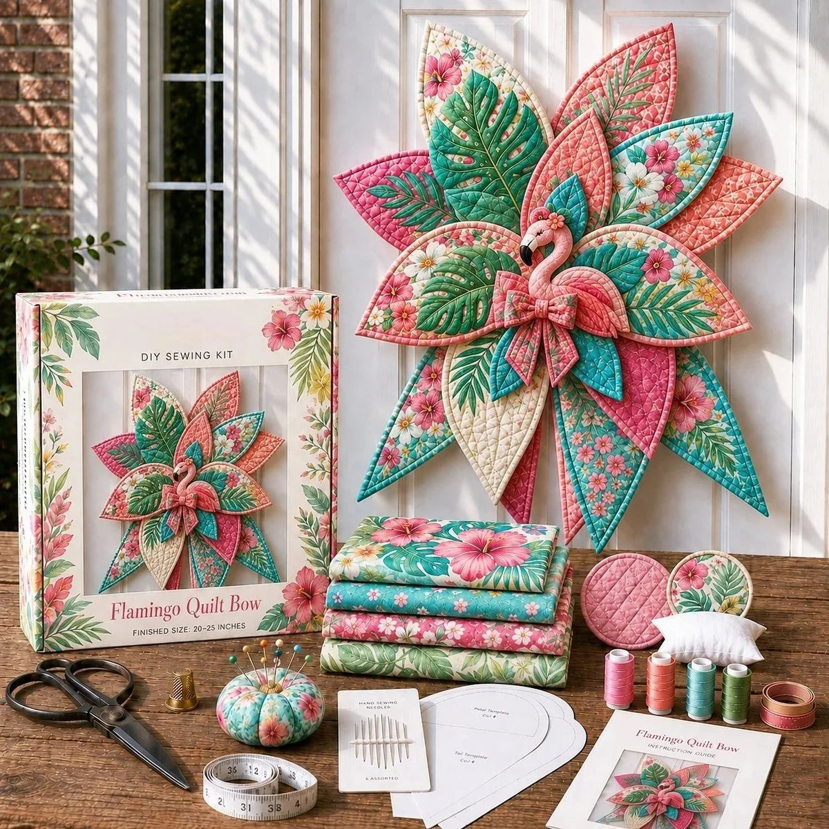 Door Bow Sewing Kit Quilted Complete Beginner-Friendly