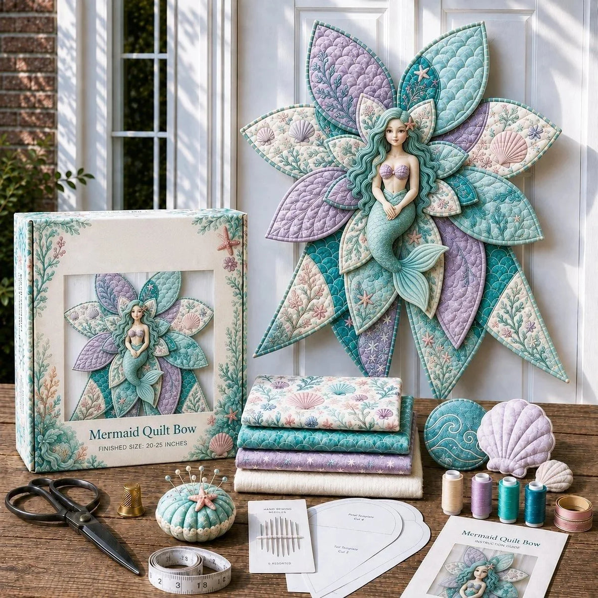 Door Bow Sewing Kit Quilted Complete Beginner-Friendly