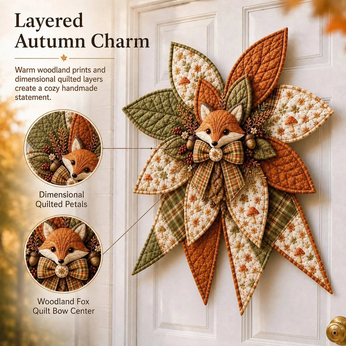 Door Bow Sewing Kit Quilted Complete Beginner-Friendly