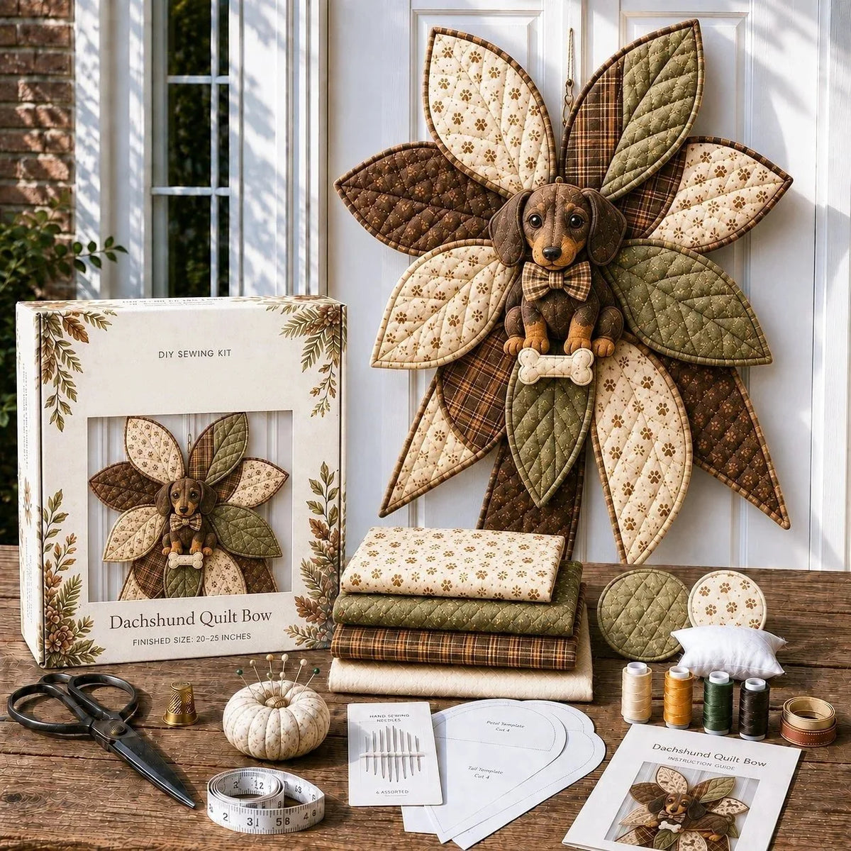Door Bow Sewing Kit Quilted Complete Beginner-Friendly