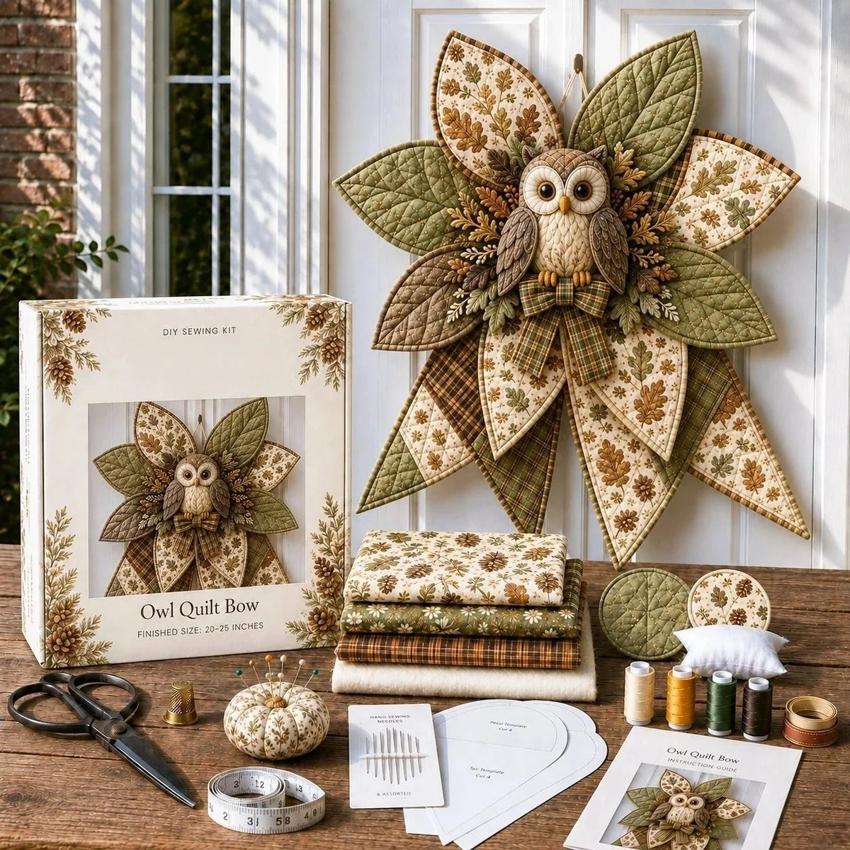 Door Bow Sewing Kit Quilted Complete Beginner-Friendly