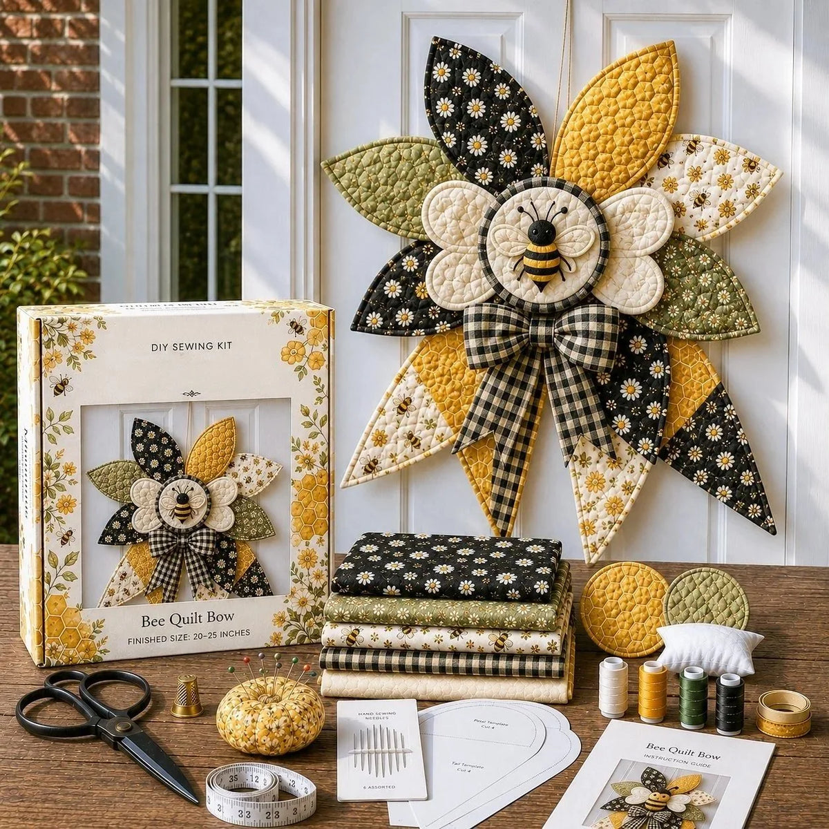 Door Bow Sewing Kit Quilted Complete Beginner-Friendly