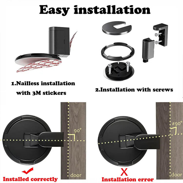 Door Stop Zinc Alloy Foot-Operated Press-Lock Floor Mount