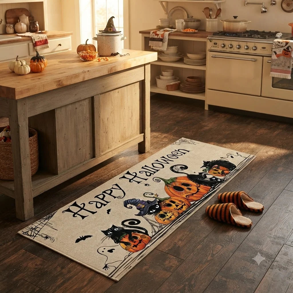 Doormat & Runner Set Halloween Print Washable