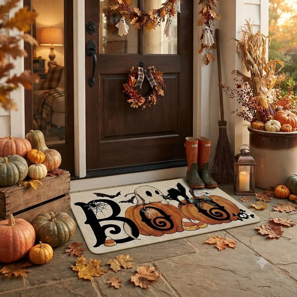 Doormat & Runner Set Halloween Print Washable