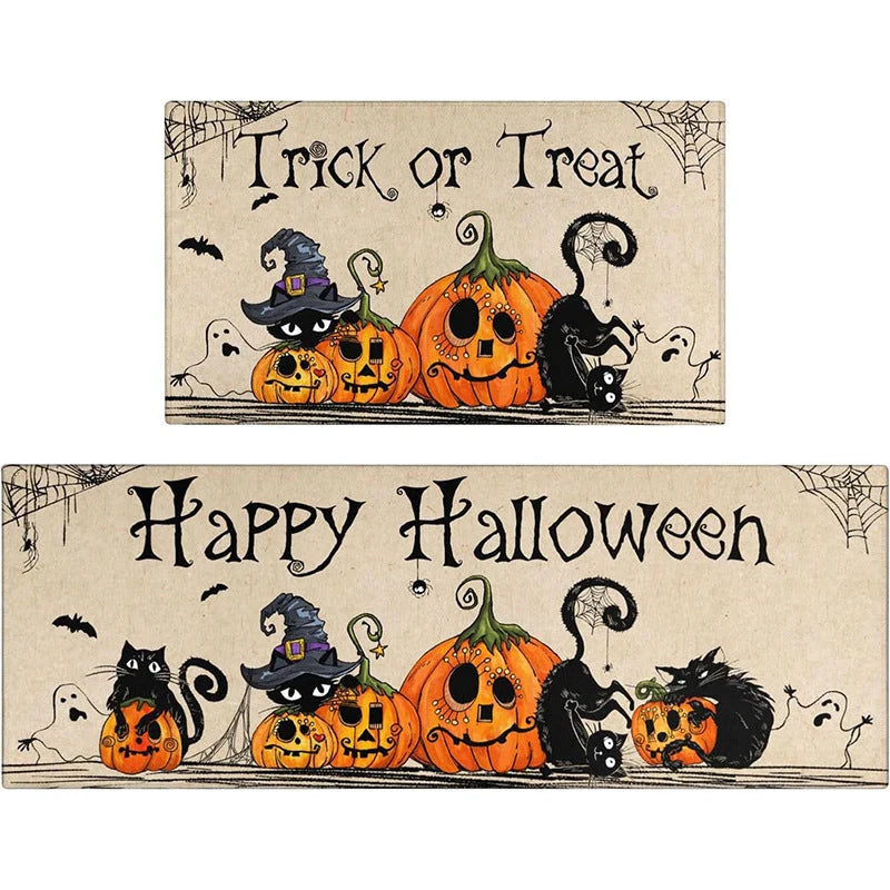 Doormat & Runner Set Halloween Print Washable
