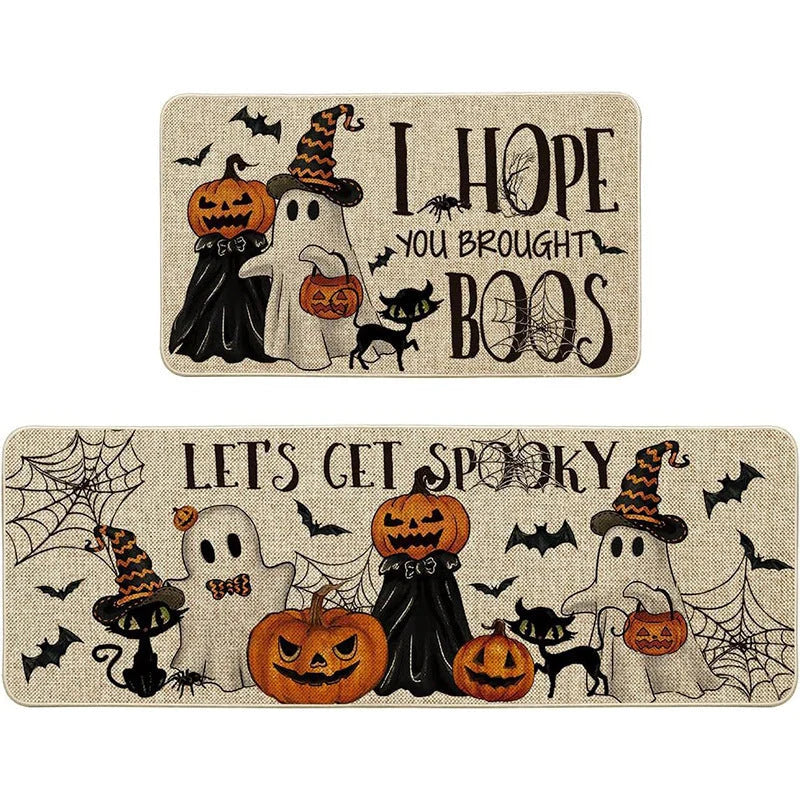 Doormat & Runner Set Halloween Print Washable