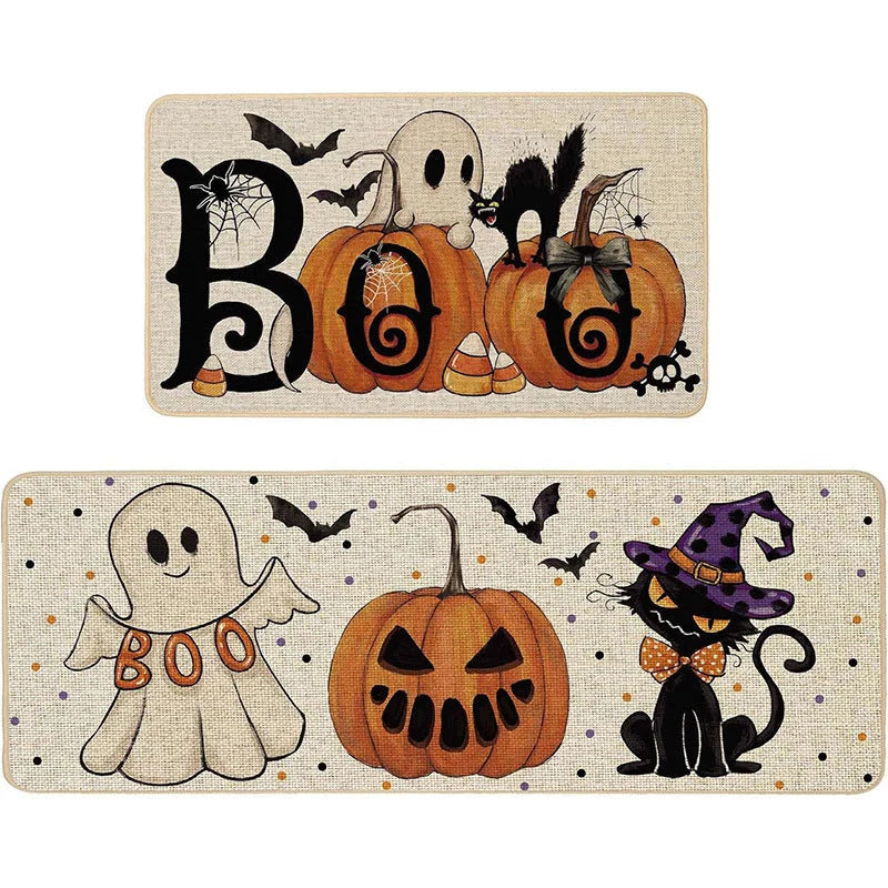 Doormat & Runner Set Halloween Print Washable