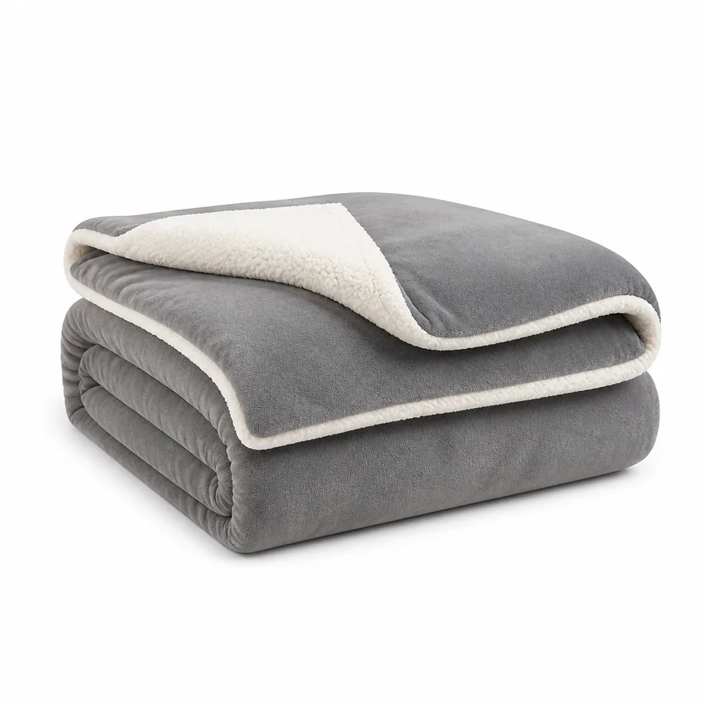 Double-Sided Blanket For Bed (Smooth Outer, Fluffy Inner)