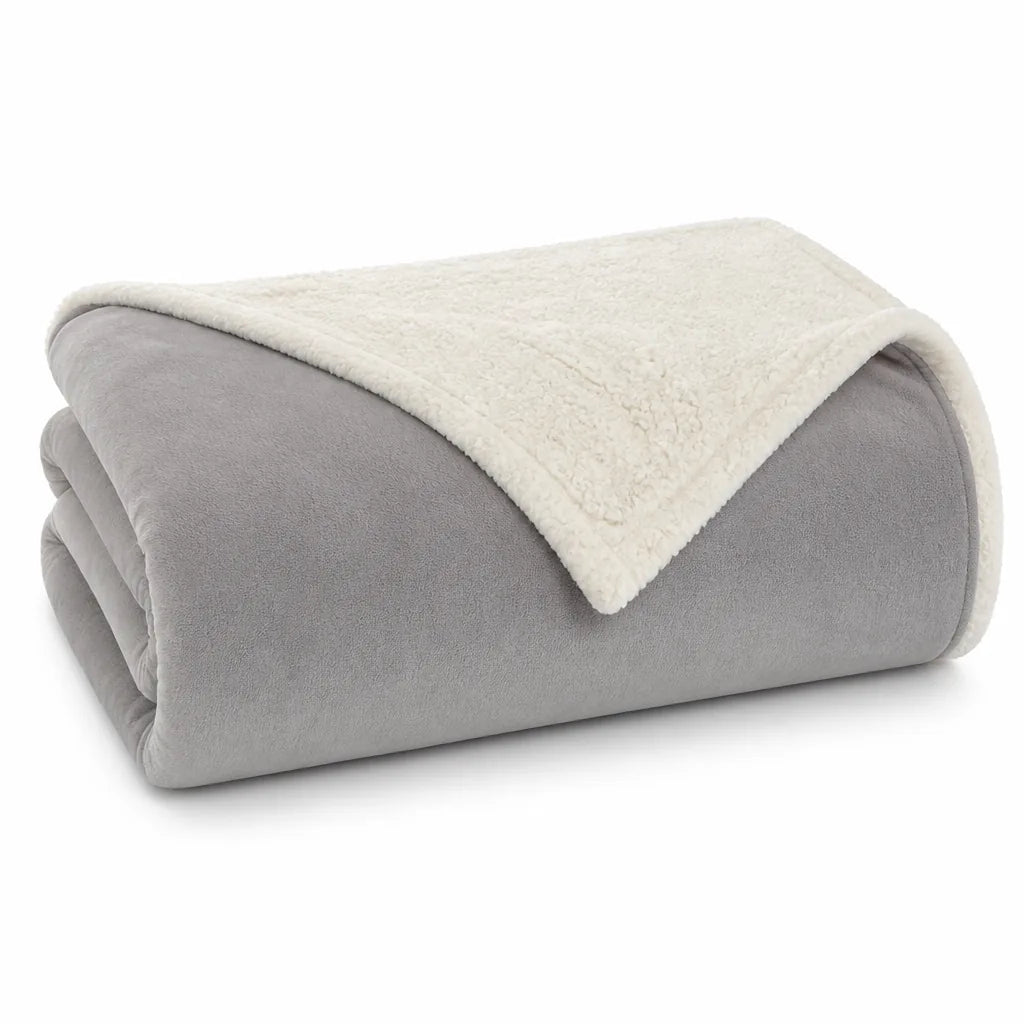 Double-Sided Blanket For Bed (Smooth Outer, Fluffy Inner)