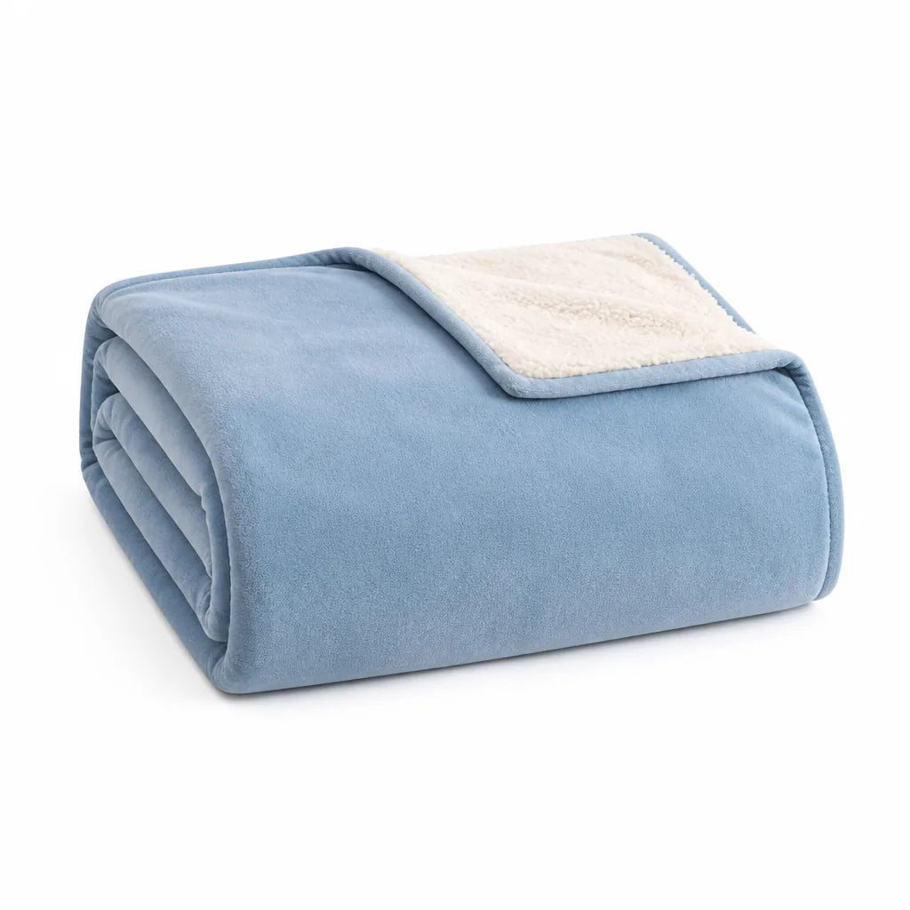 Double-Sided Blanket For Bed (Smooth Outer, Fluffy Inner)