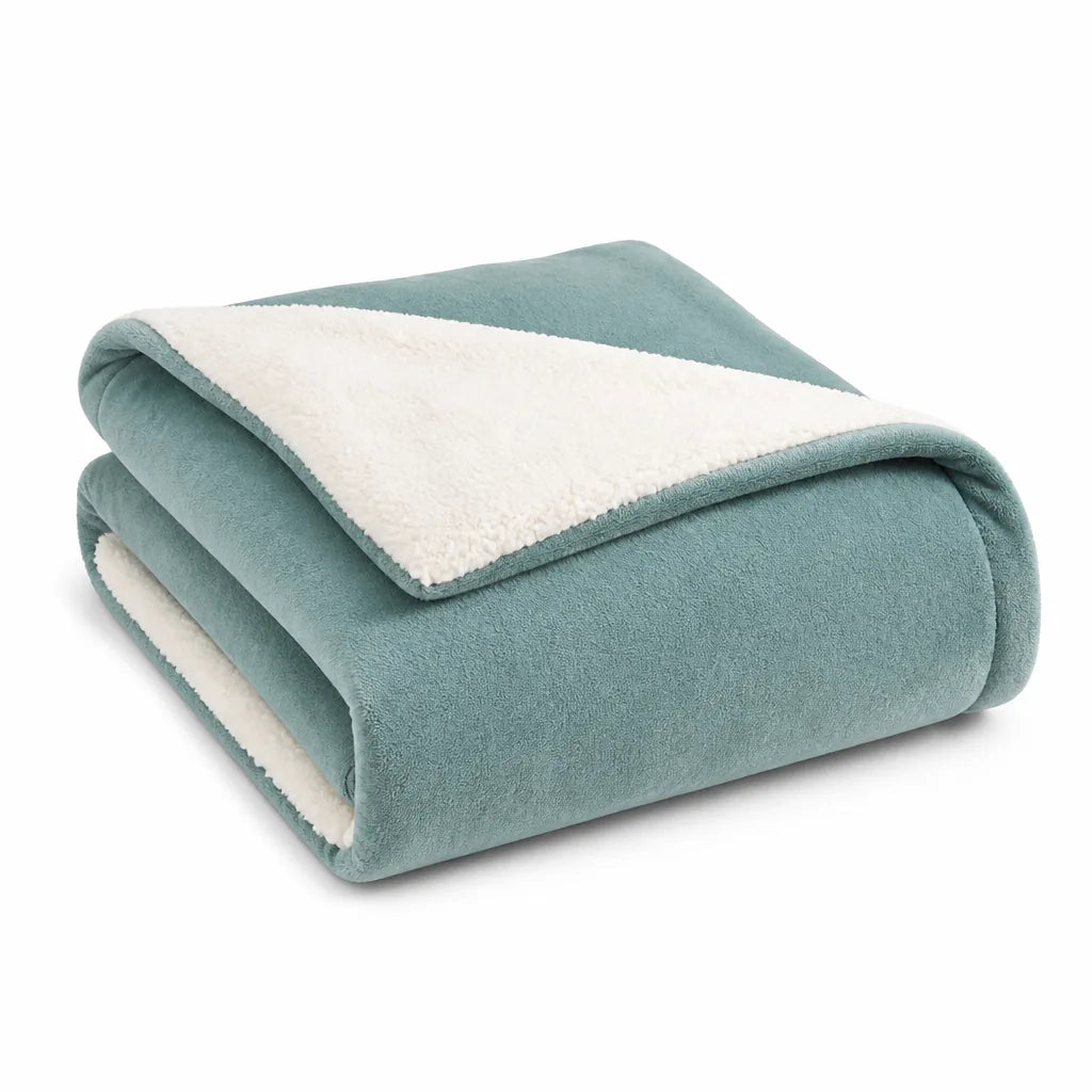 Double-Sided Blanket For Bed (Smooth Outer, Fluffy Inner)