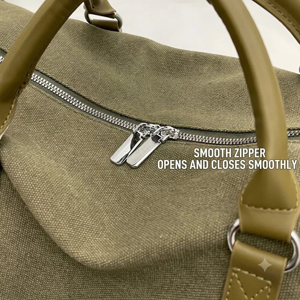 Duffle Bag Canvas Wet-Dry Compartment Adjustable Strap