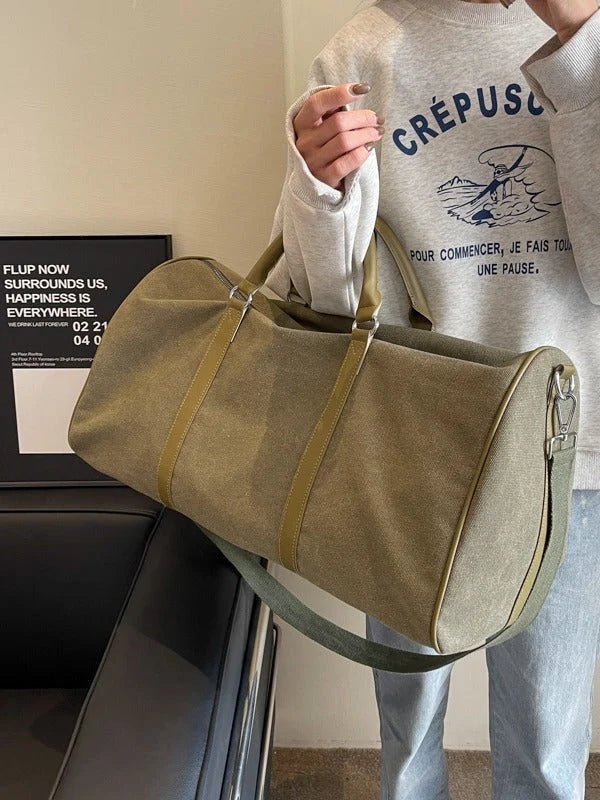 Duffle Bag Canvas Wet-Dry Compartment Adjustable Strap