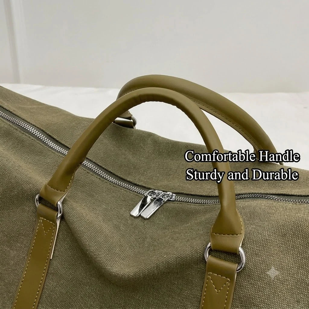 Duffle Bag Canvas Wet-Dry Compartment Adjustable Strap