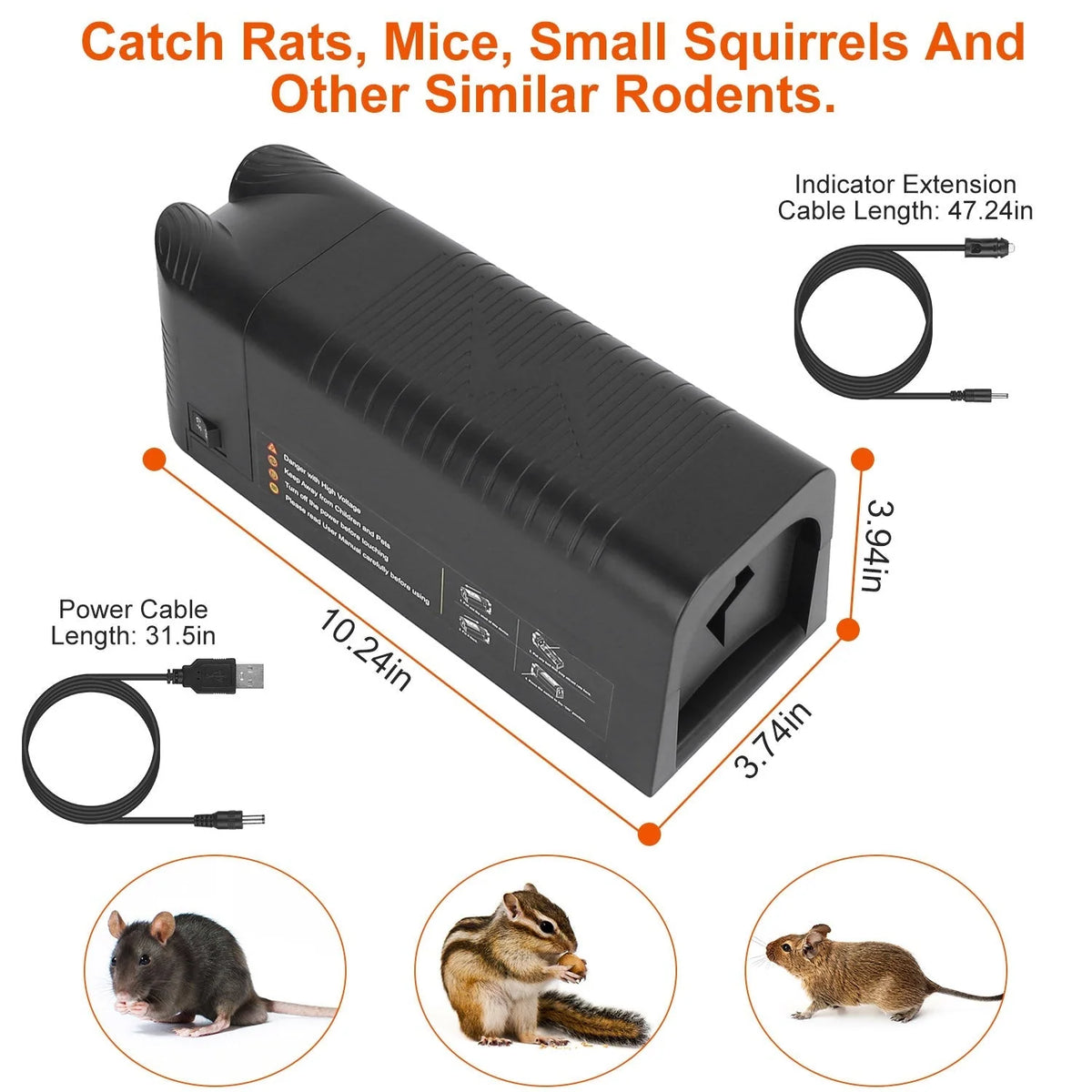 Electric Rat Trap Rechargeable Reusable 1800V