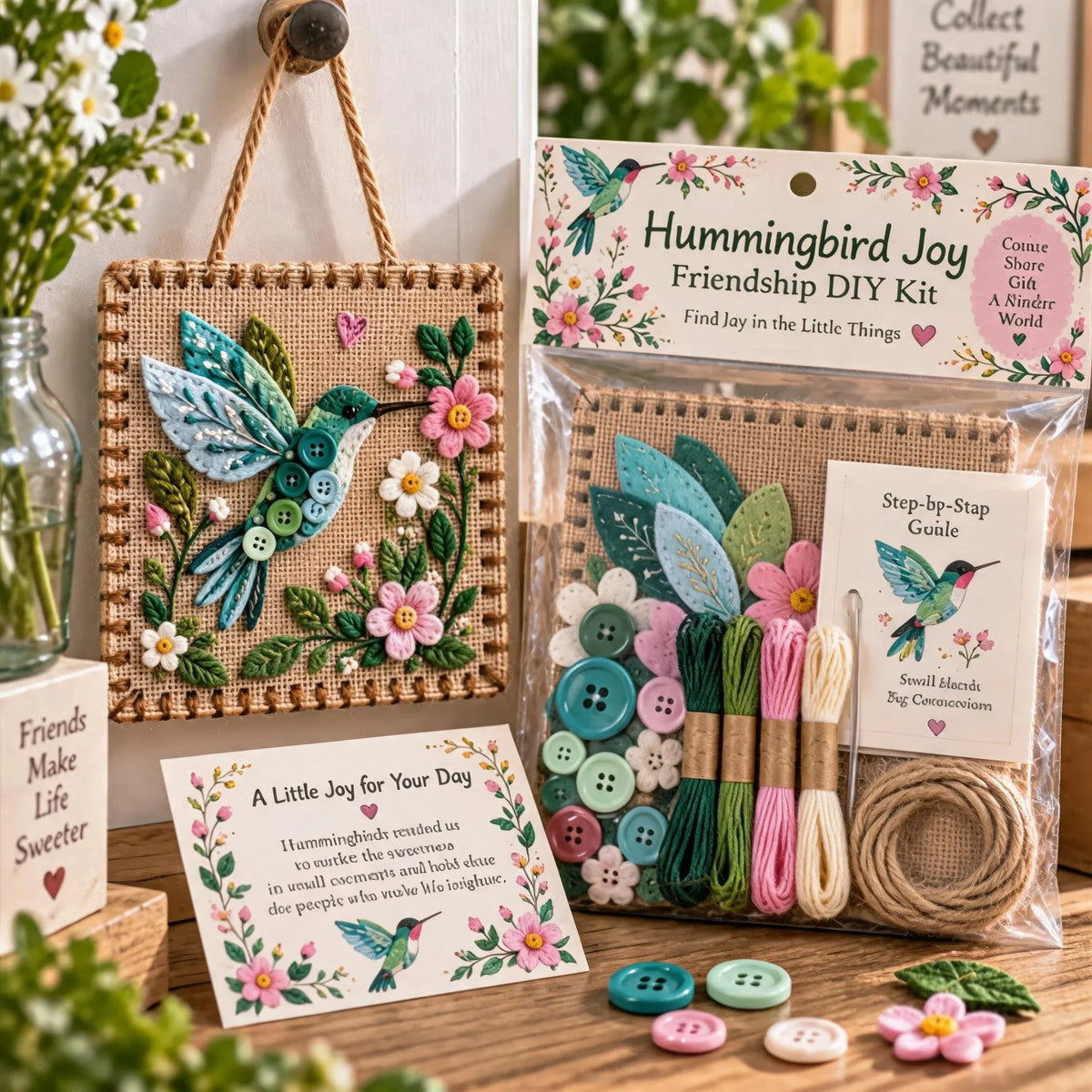 Embroidery Craft Kit Felt Wall Hanging Supplies Included