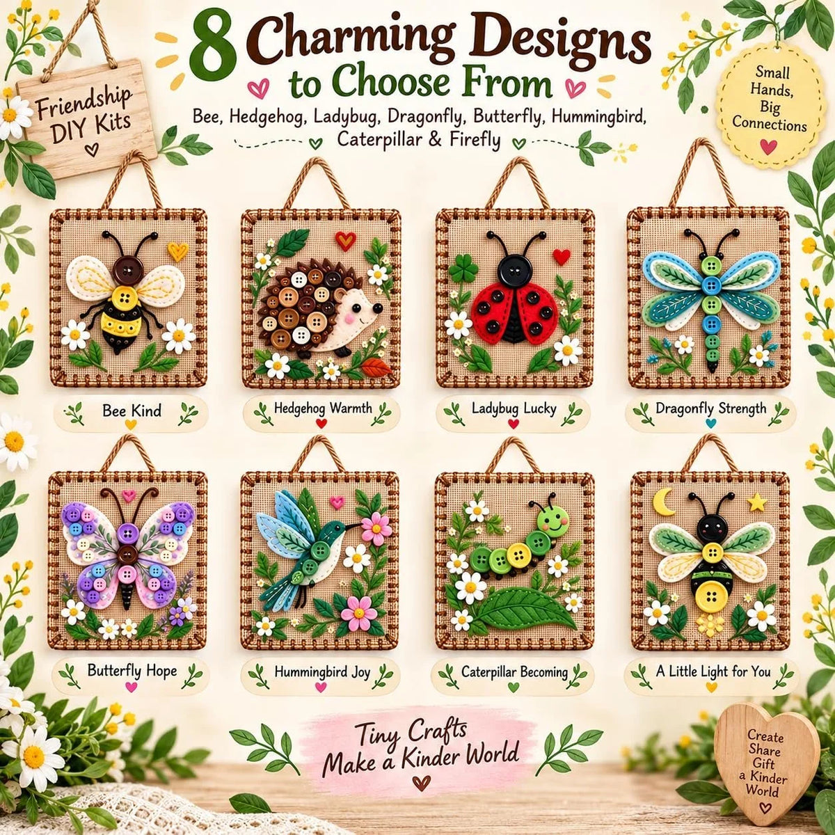Embroidery Craft Kit Felt Wall Hanging Supplies Included