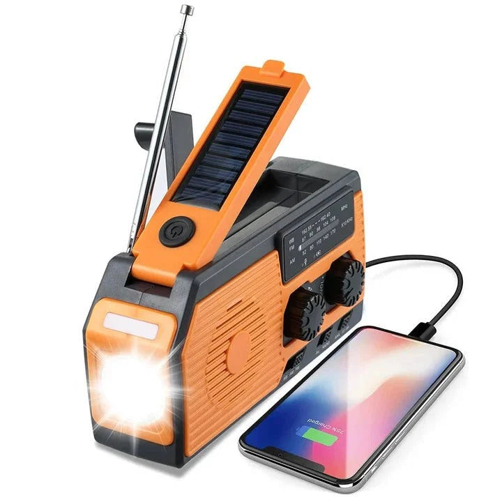 Emergency Weather Radio Solar & Hand Crank Charging 5000mAh