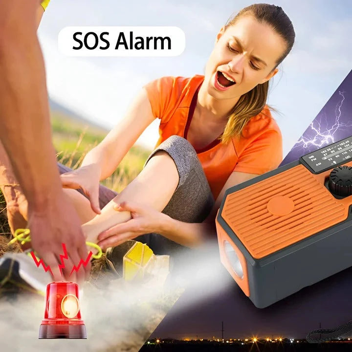 Emergency Weather Radio Solar & Hand Crank Charging 5000mAh