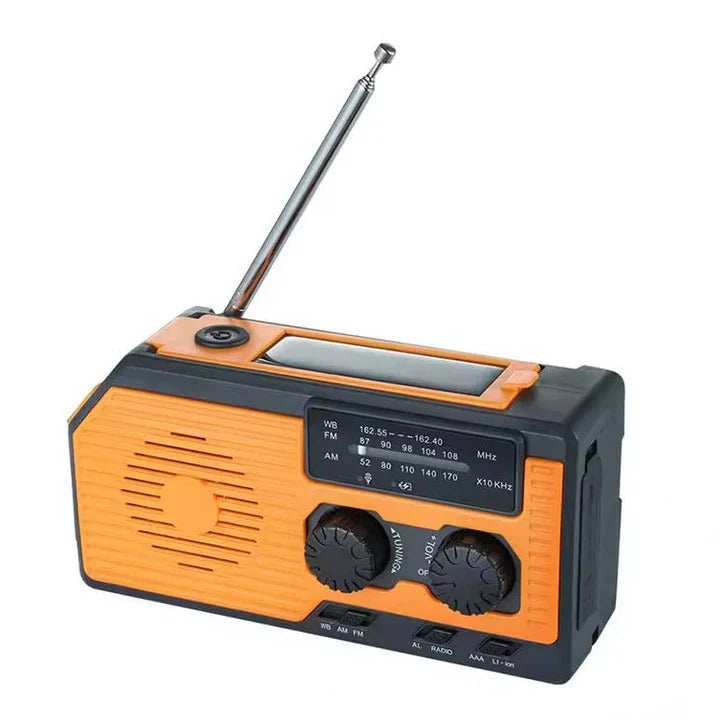 Emergency Weather Radio Solar & Hand Crank Charging 5000mAh