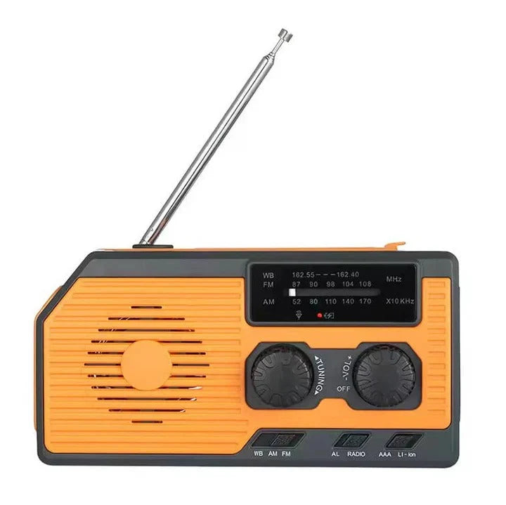 Emergency Weather Radio Solar & Hand Crank Charging 5000mAh