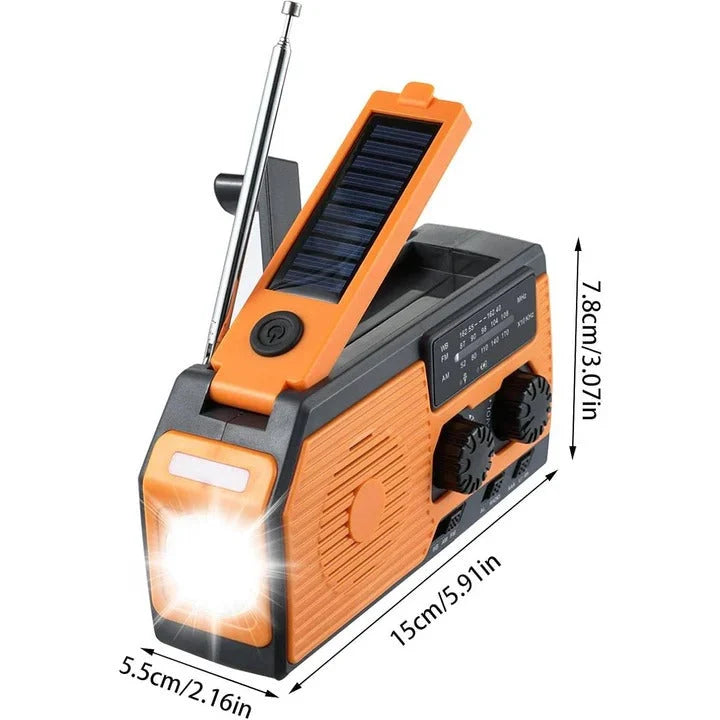 Emergency Weather Radio Solar & Hand Crank Charging 5000mAh