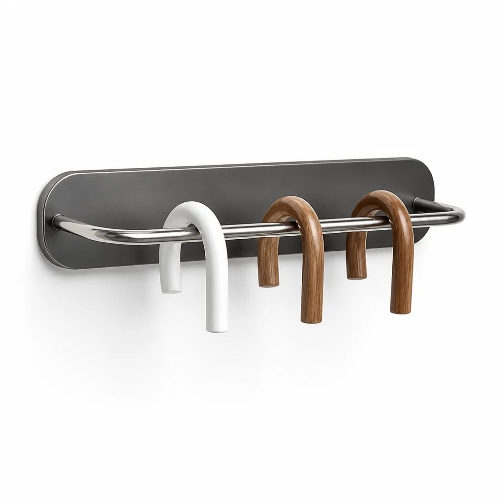 Entryway Organizer Magnetic Hooks Shelf & Umbrella Holder