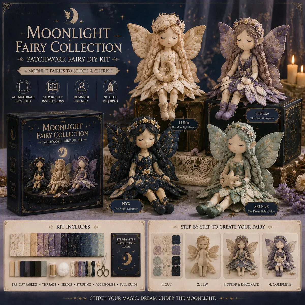 Fairy Sewing Kit Beginner-Friendly Set of 4