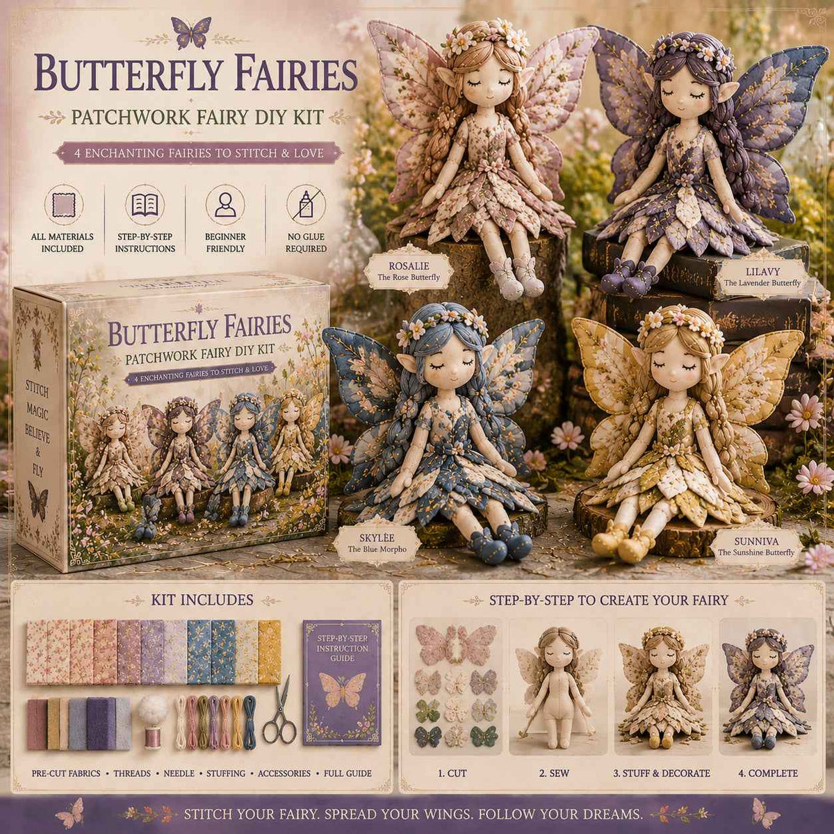 Fairy Sewing Kit Beginner-Friendly Set of 4