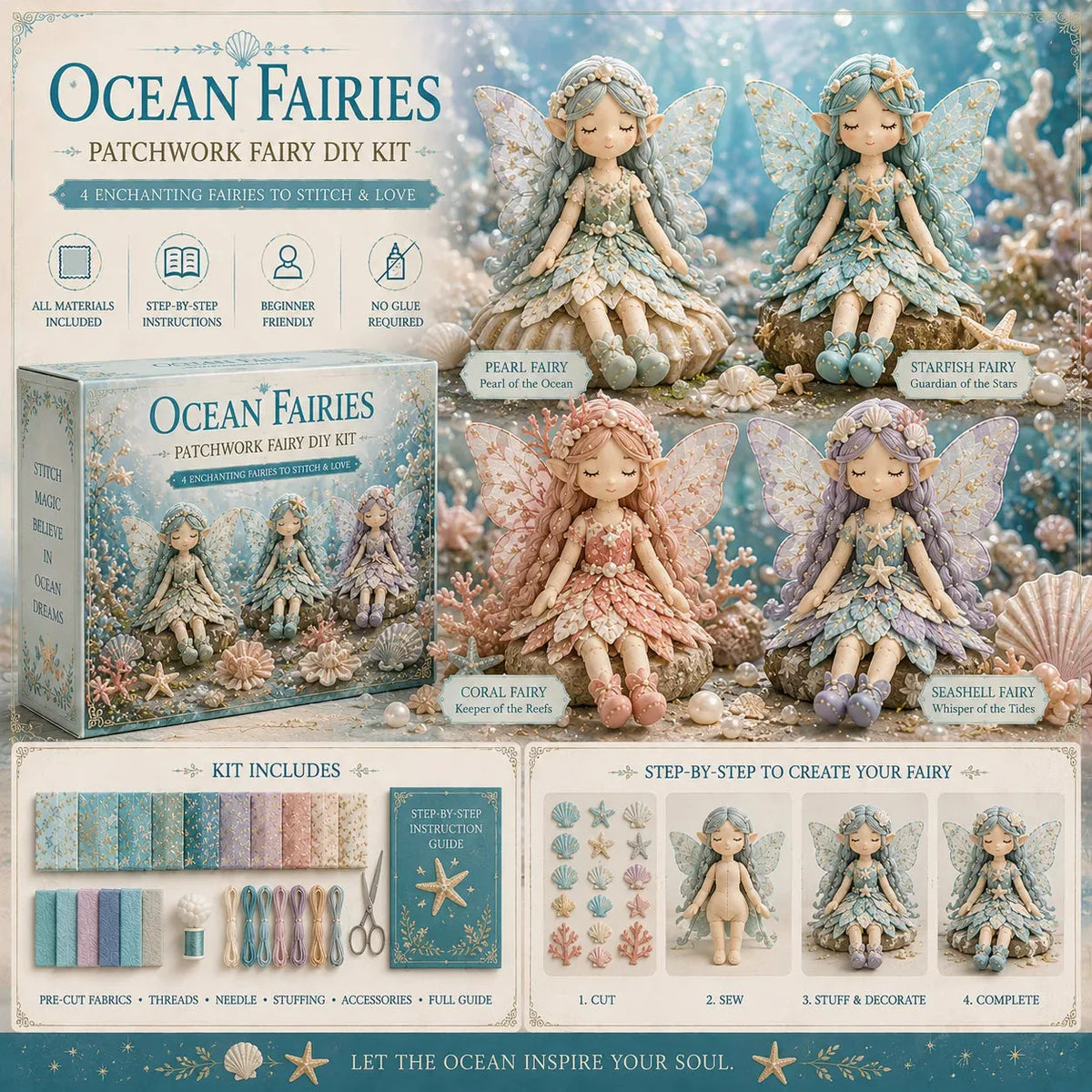 Fairy Sewing Kit Beginner-Friendly Set of 4