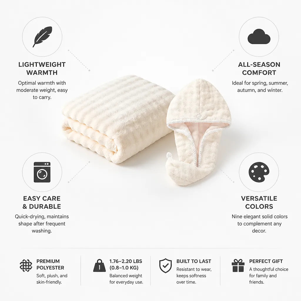 Fleece Blanket All-Season Soft Polyester
