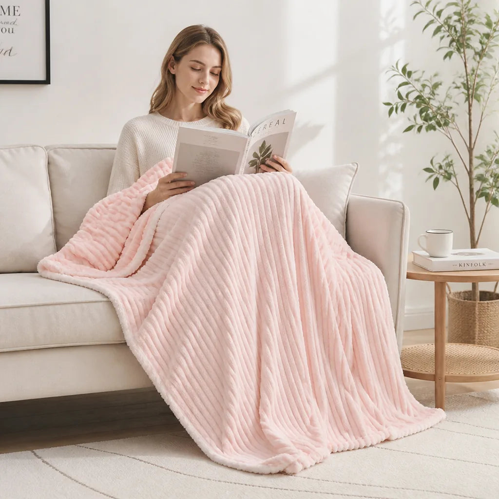 Fleece Blanket Soft Plush Polyester All-Season