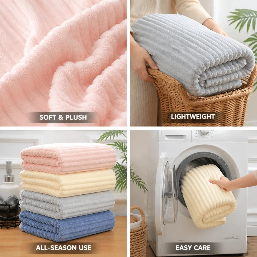 Fleece Blanket Soft Plush Polyester All-Season