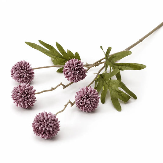 Flexible Cut-to-Length Artificial Allium Stem (5 Globe Flower Heads)