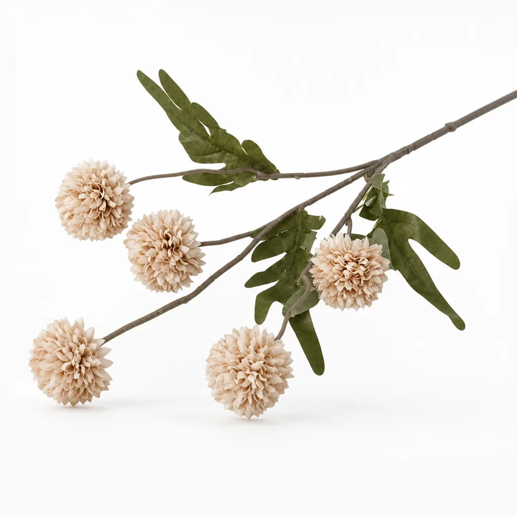 Flexible Cut-to-Length Artificial Allium Stem (5 Globe Flower Heads)