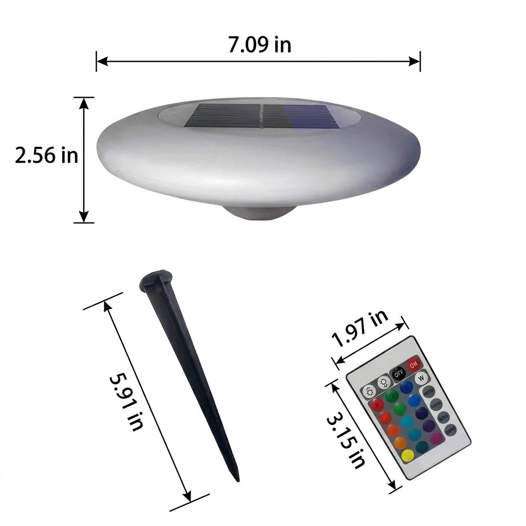 Floating Pond Light Solar-Powered RGB Remote-Controlled