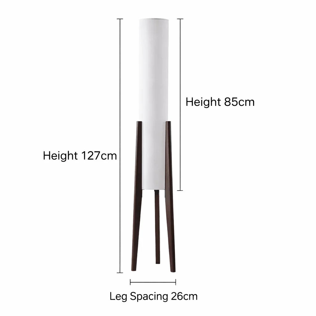 Floor Lamp Touch-Dimmable LED Three Color Temperatures Walnut Base