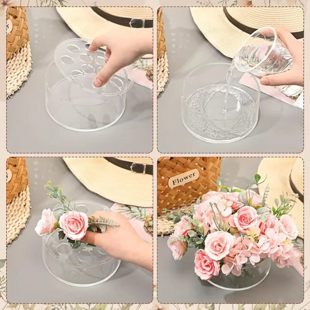 Flower Arranging Grid Clear Acrylic Reusable Stem Holder