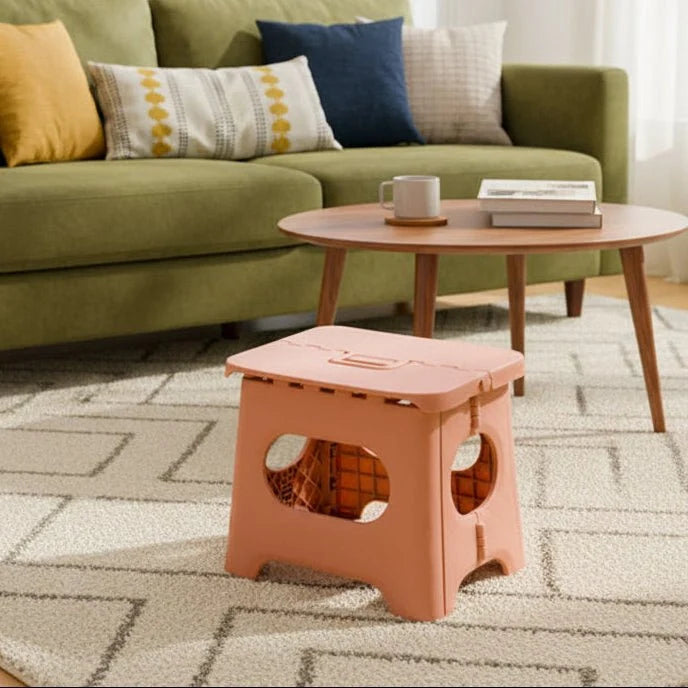 Folding Step Stool 300 lb Capacity Fold-Flat Design Carry Handle