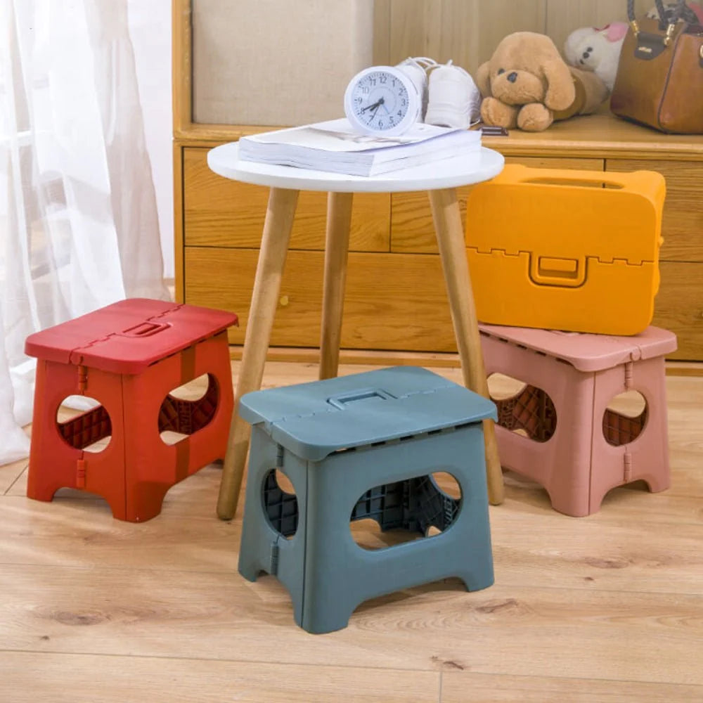 Folding Step Stool 300 lb Capacity Fold-Flat Design Carry Handle