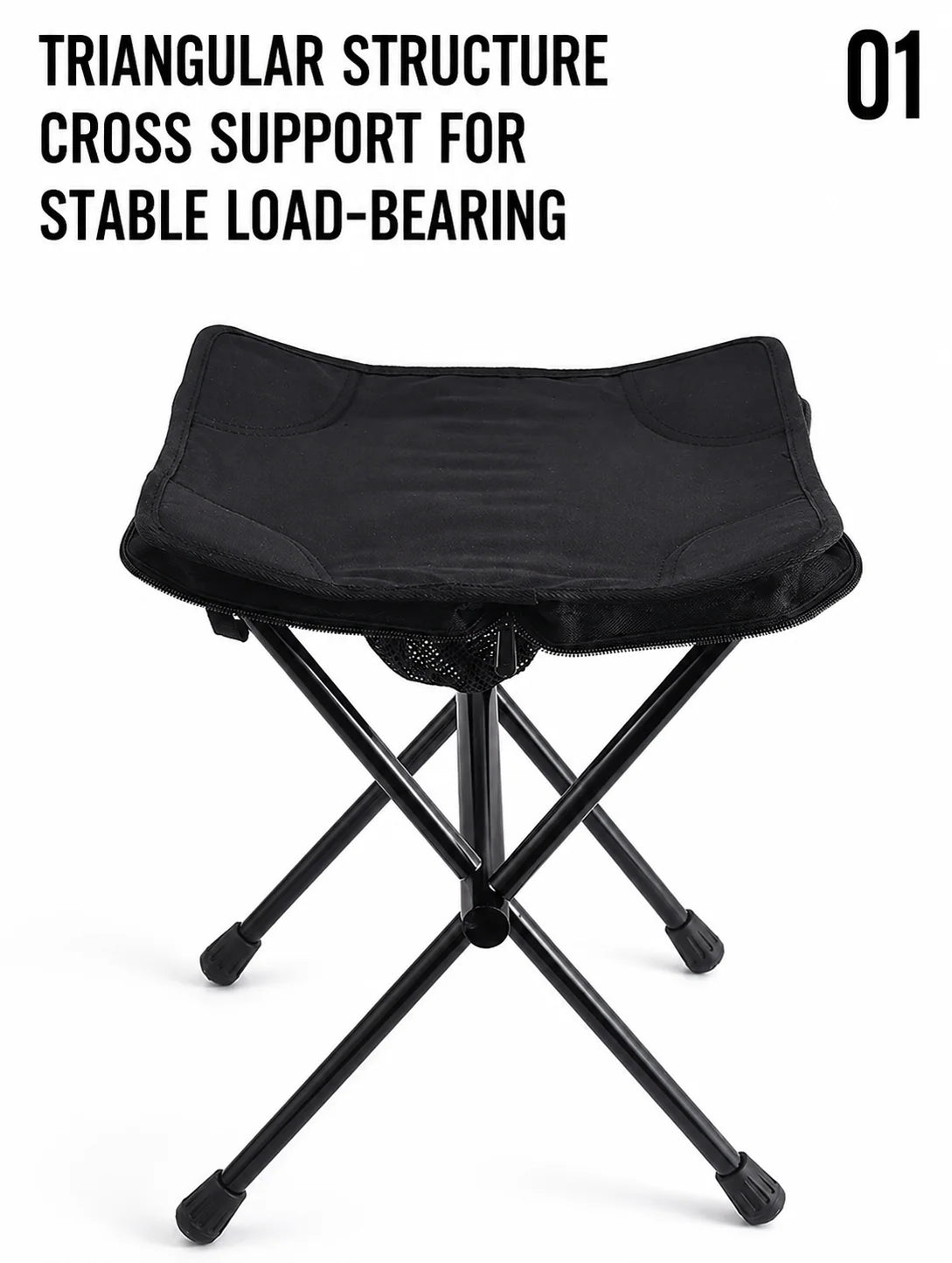 Folding Stool Lightweight Aluminum Frame Compact Design
