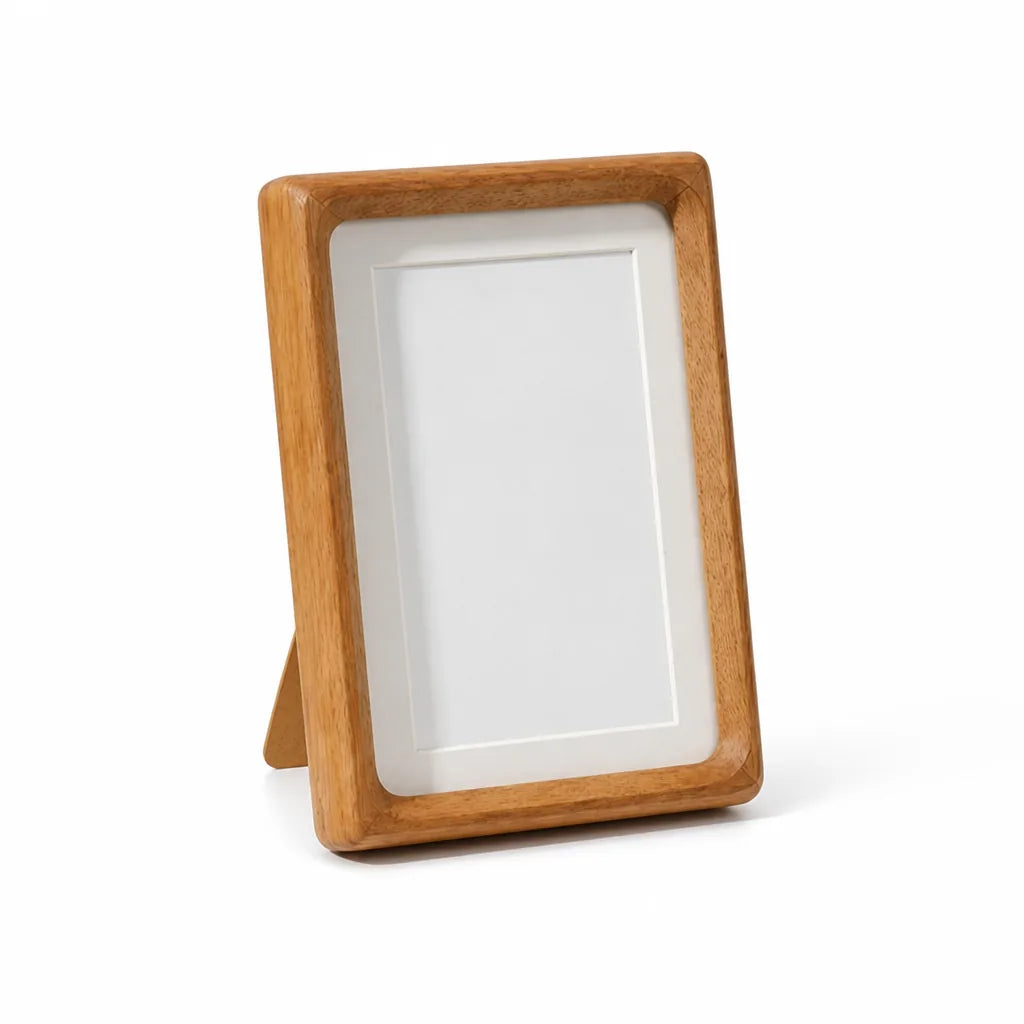 Freestanding Solid Wood Rectangular Rounded-Corner Picture Frame
