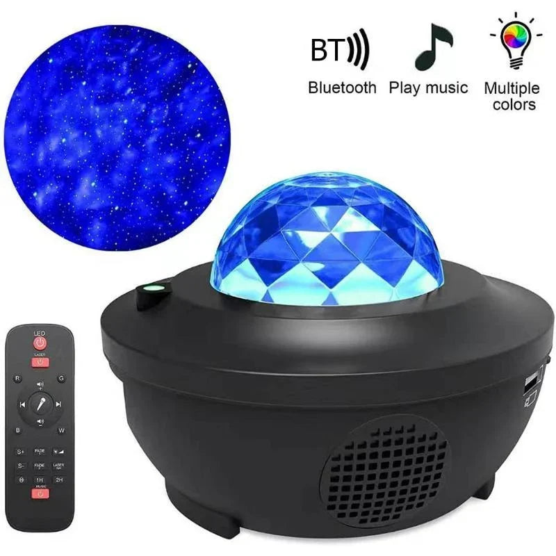 Galaxy Projector Starry Sky & Ocean Wave Bluetooth Speaker