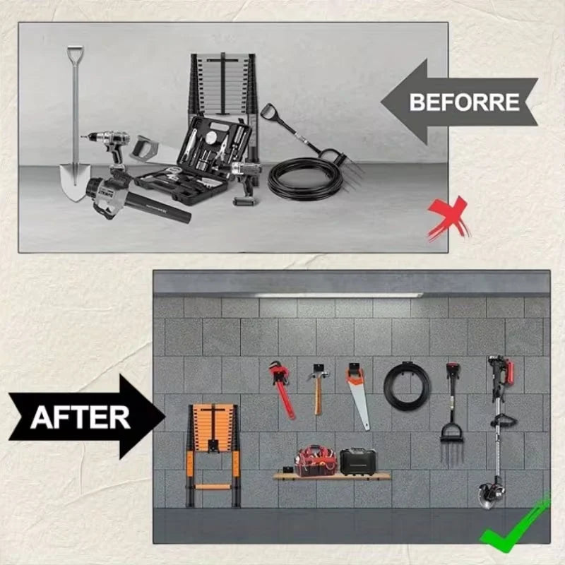 Garage Storage Hooks Steel Anti-Slip Wall-Mounted Set of 2